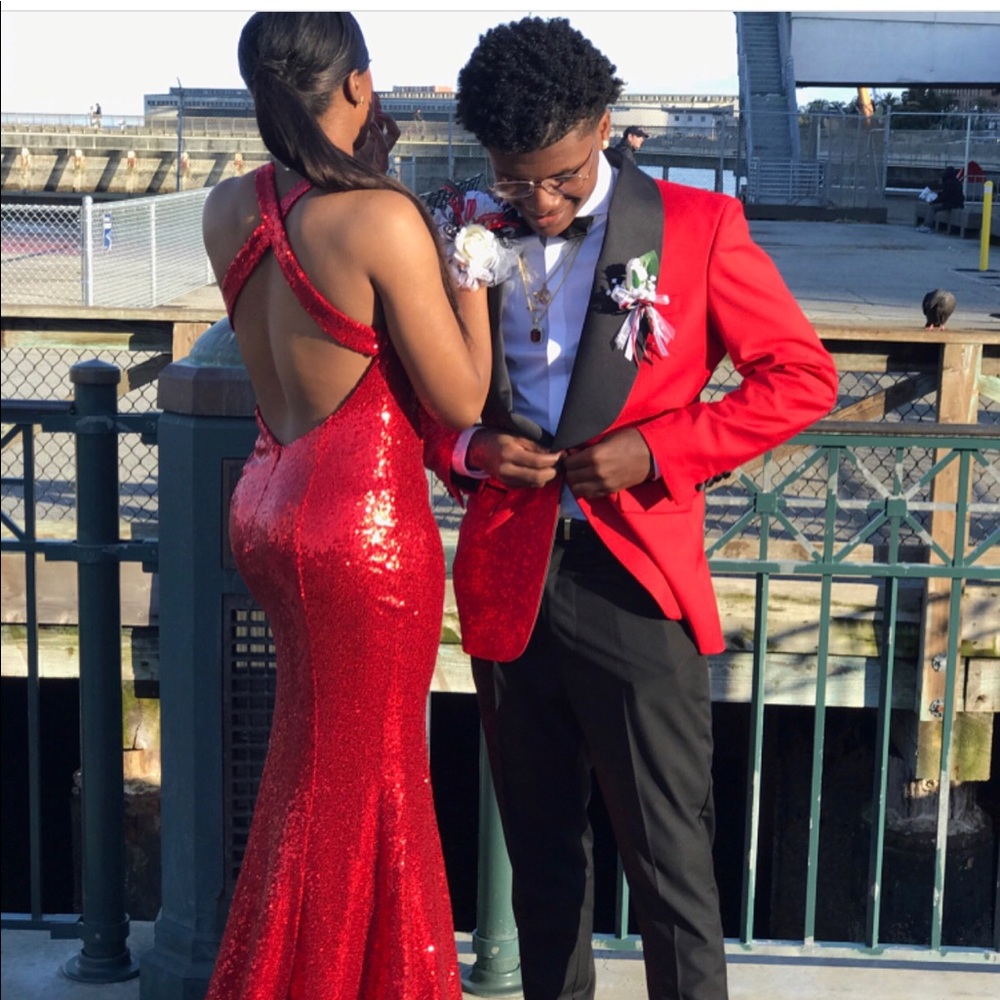 Red Sequin Prom dress